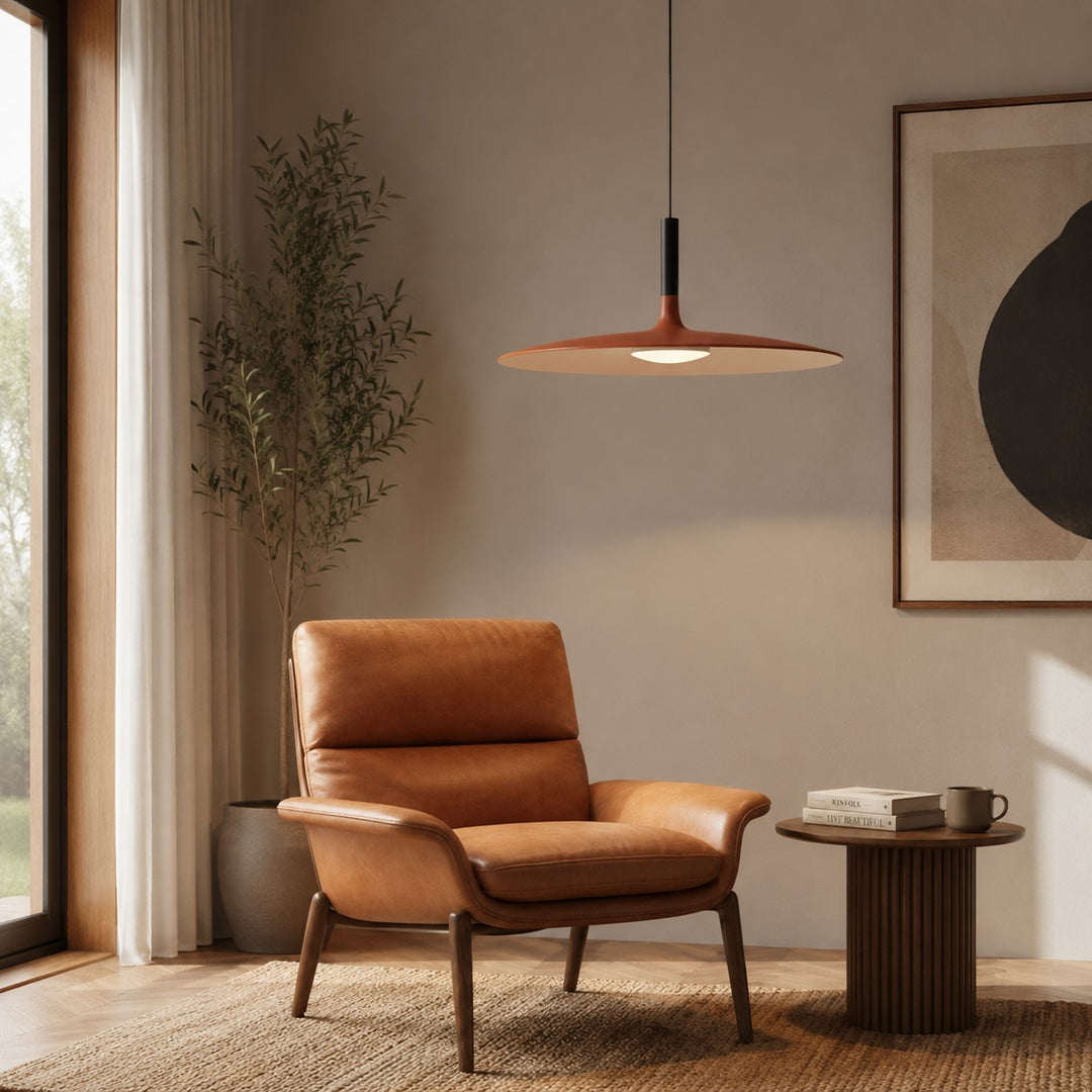 Modern Pendant Light Hanging Fixture in Concrete with Dimmable LED for Kitchen Island Lighting