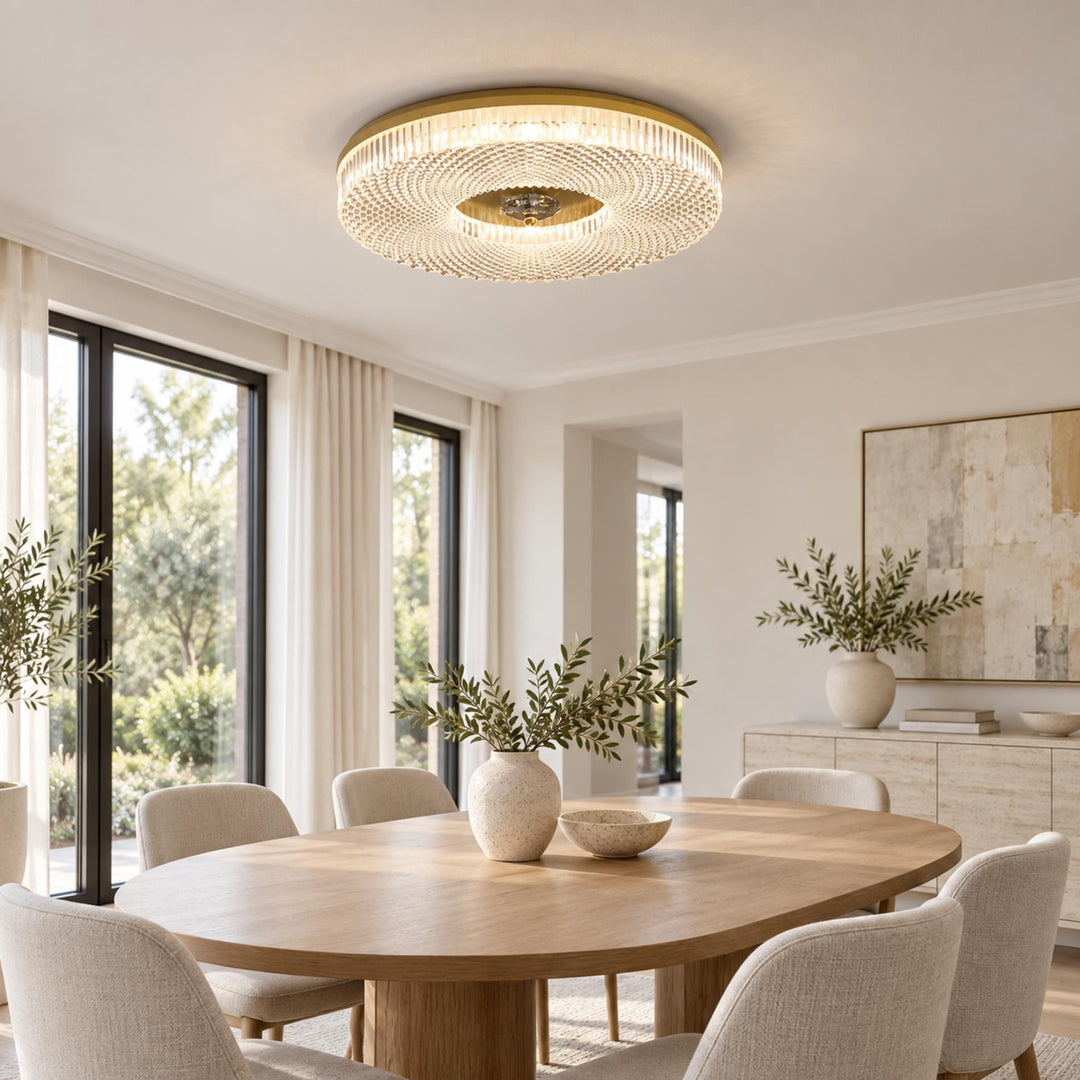 Modern LED Flush Mount Ceiling Light Aluminum Dimmable 12 Inch Diameter Energy Efficient Fixture
