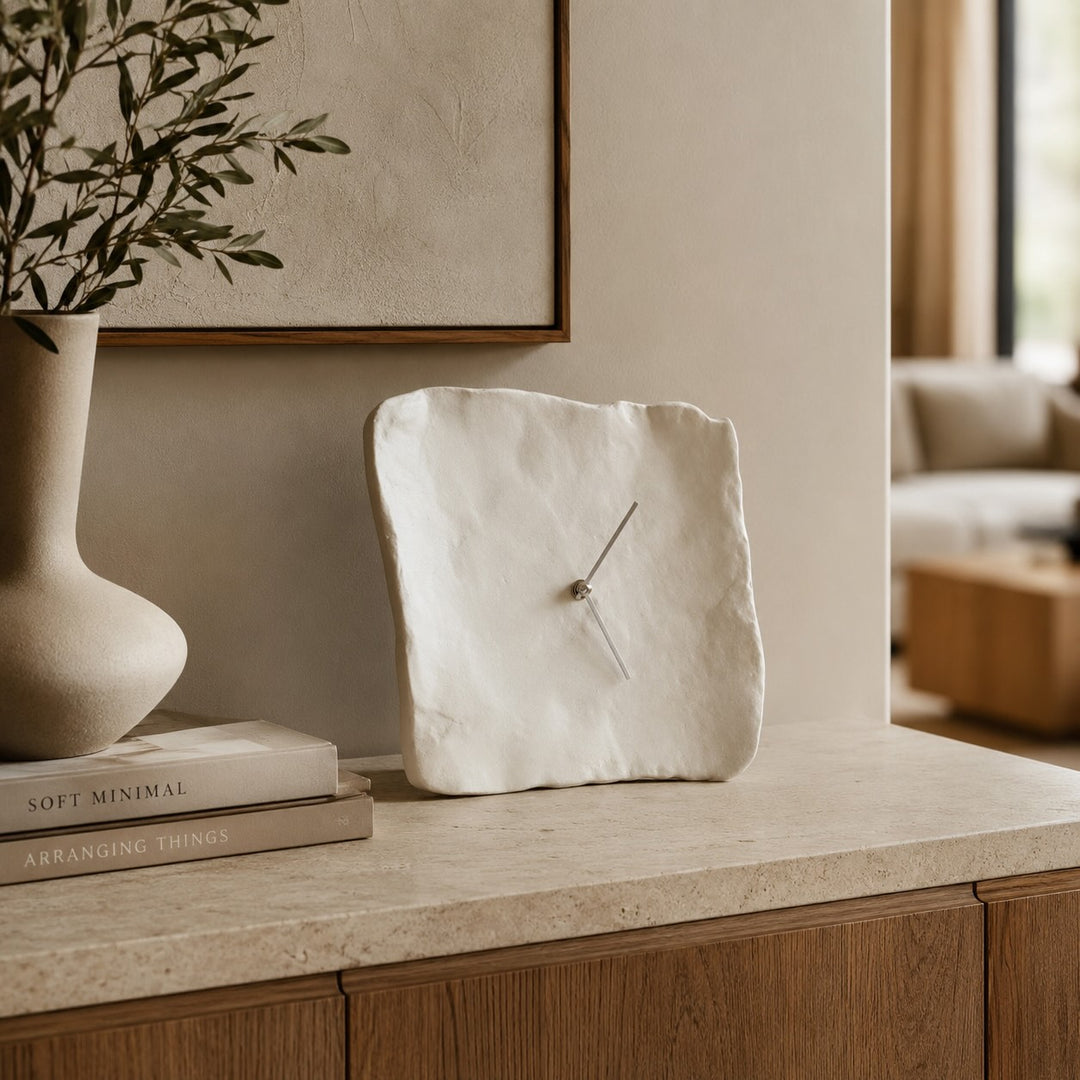 Modern Wall Clock with Unique Texture Silent Operation Resin 26x27cm for Living Room Decor