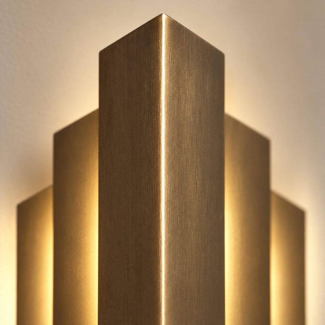 Antique Brass Art Deco Wall Sconce – Geometric Interior Wall Light