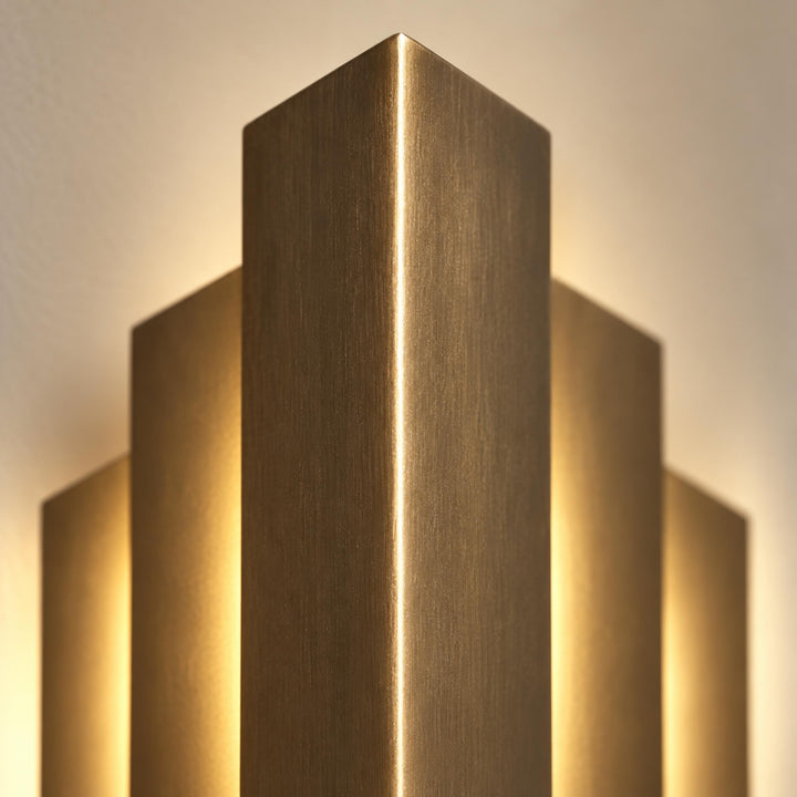 Antique Brass Art Deco Wall Sconce – Geometric Interior Wall Light