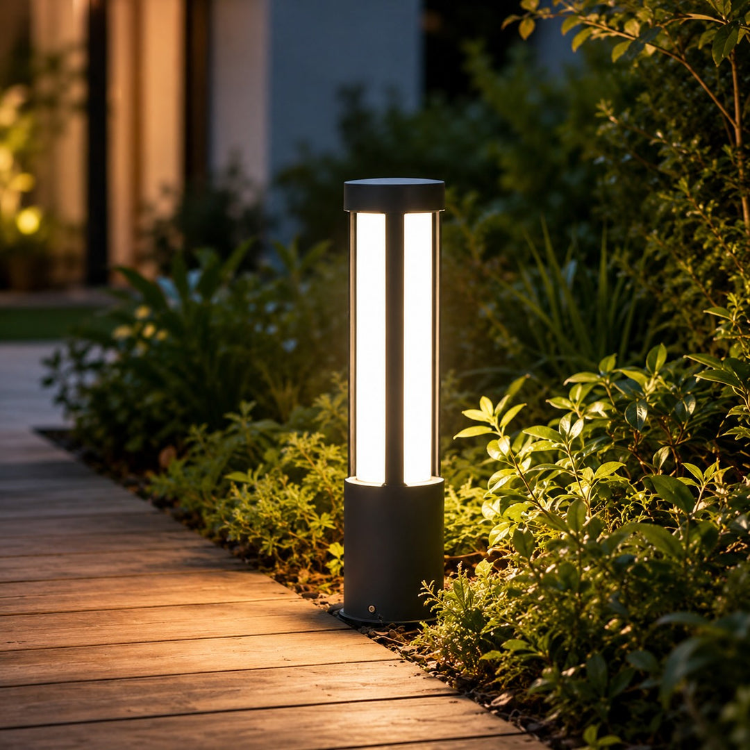 Modern Cylindrical Bollard Light Outdoor LED Waterproof Aluminum 3000K For Pathway Illumination