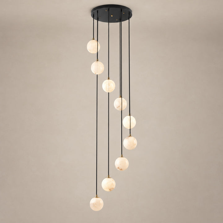Modern Cluster Chandelier Light Wall Mounted Alabaster Glass LED Dimmable Fixture