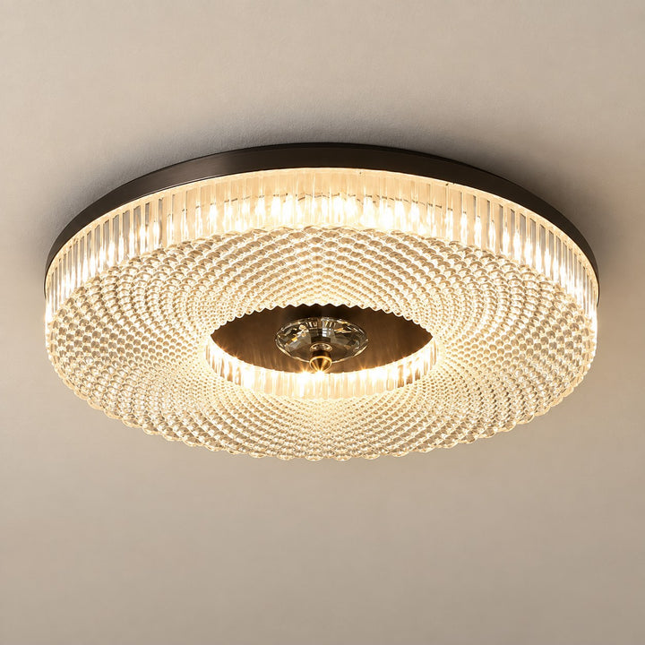 Modern LED Flush Mount Ceiling Light Aluminum Dimmable 12 Inch Diameter Energy Efficient Fixture
