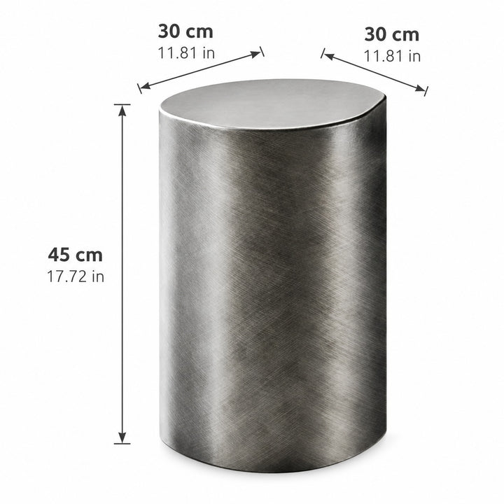 Contemporary Small Side Table with Irregular Top and Hand-Brushed Steel Finish for Versatile Spaces
