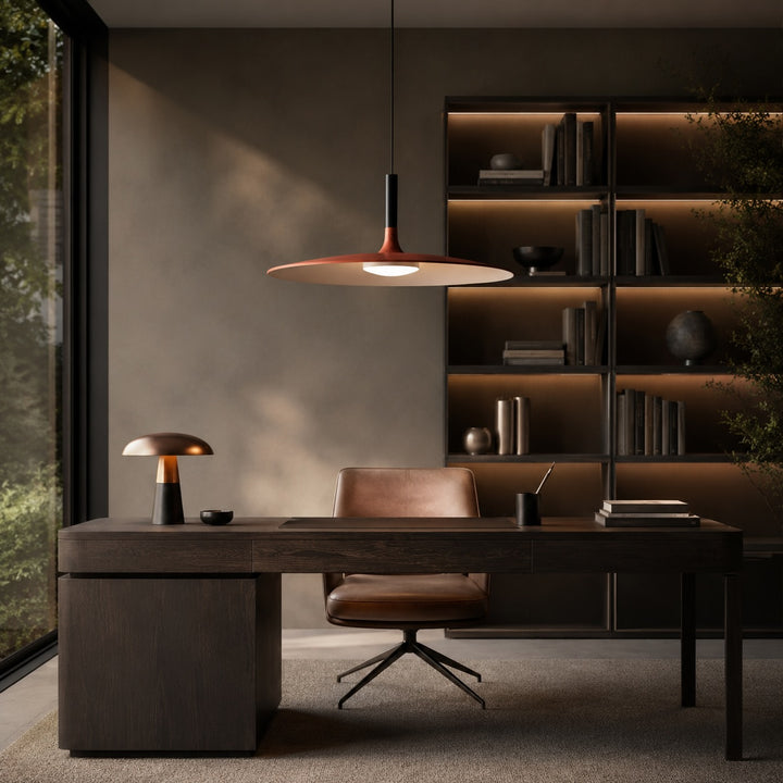 Modern Pendant Light Hanging Fixture in Concrete with Dimmable LED for Kitchen Island Lighting