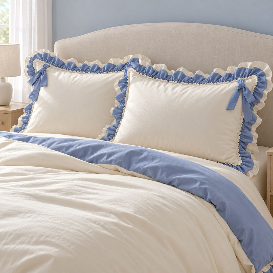 Kawaii Princess Bedding Set Full Queen Size Cotton Duvet Cover Flat Sheet Pillow Cases