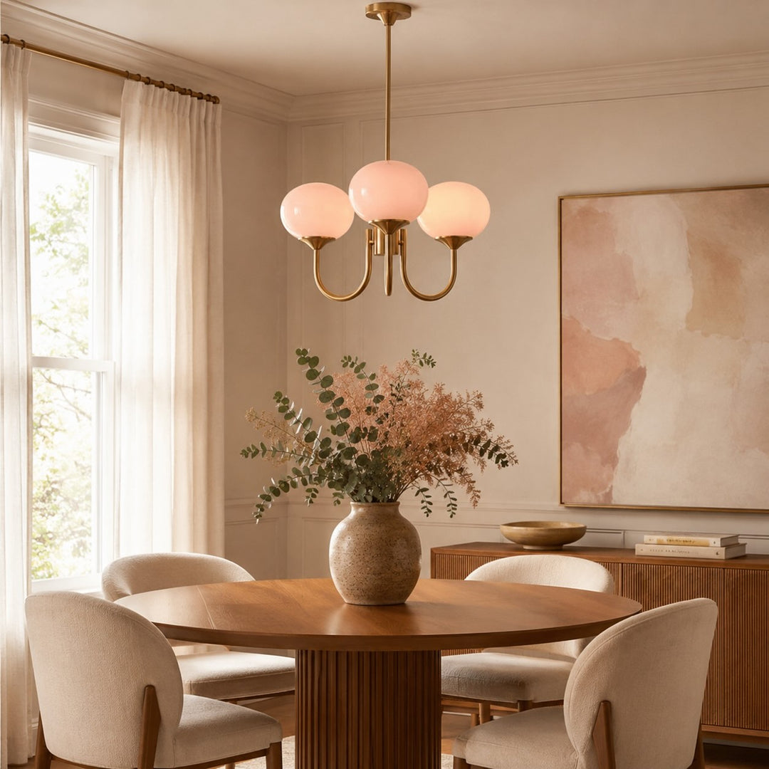 Modern Chandelier Pendant Light Fixture with Adjustable Arms Glass Shades Indoor Lighting
