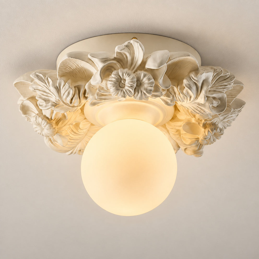 Victorian Flush Mount Ceiling Light Metal Glass Dimmable Elegant Design for Classic Ambiance