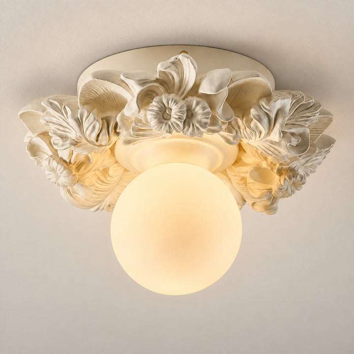 Victorian Flush Mount Ceiling Light Metal Glass Dimmable Elegant Design for Classic Ambiance