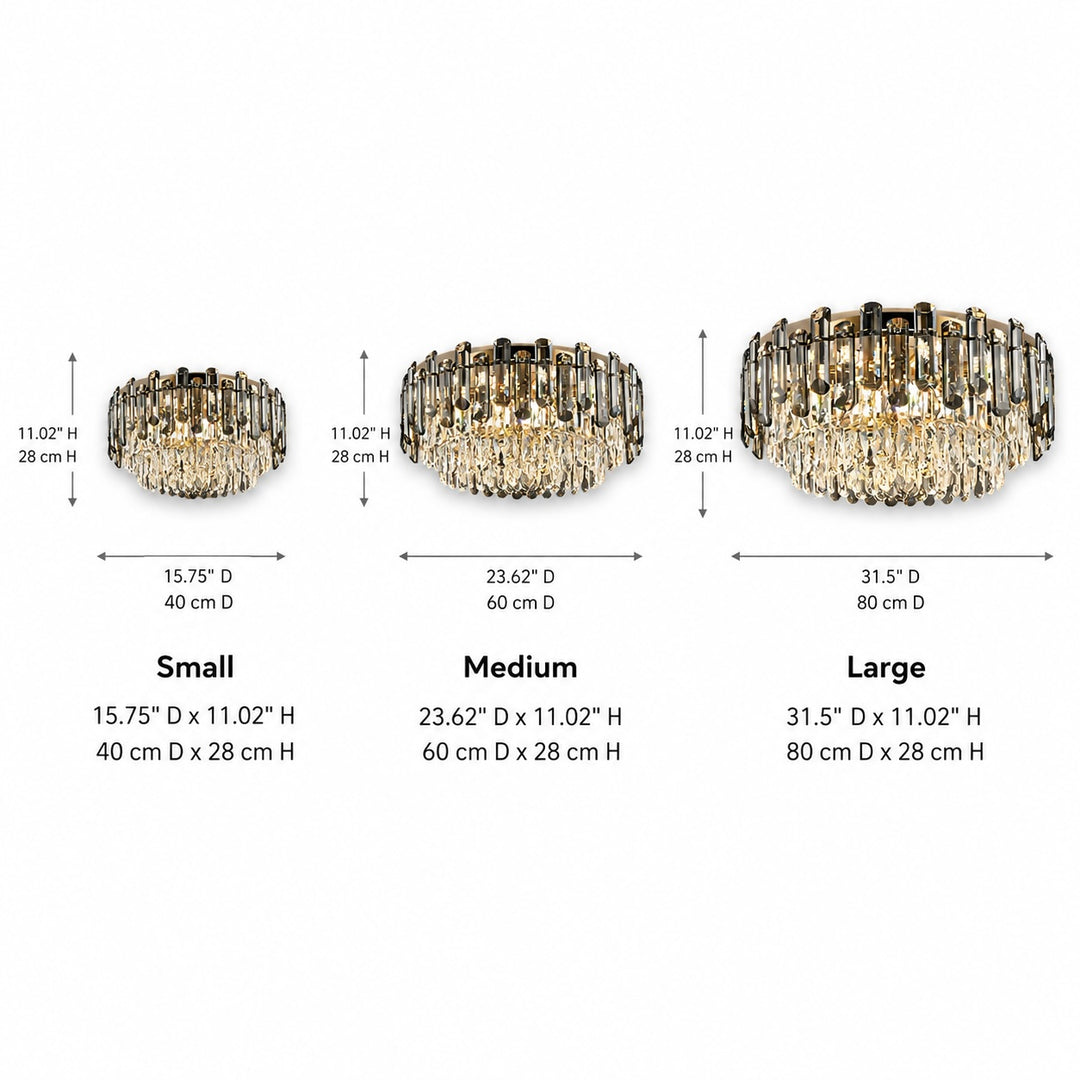 Modern Round Ceiling Light Chandelier with Crystal Accents Stainless Steel LED Adjustable Color Temperature