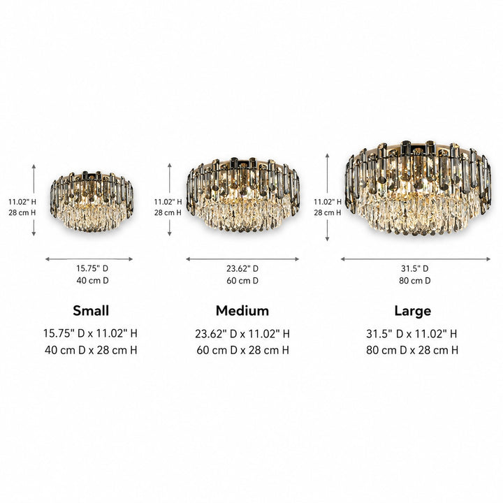 Modern Round Ceiling Light Chandelier with Crystal Accents Stainless Steel LED Adjustable Color Temperature