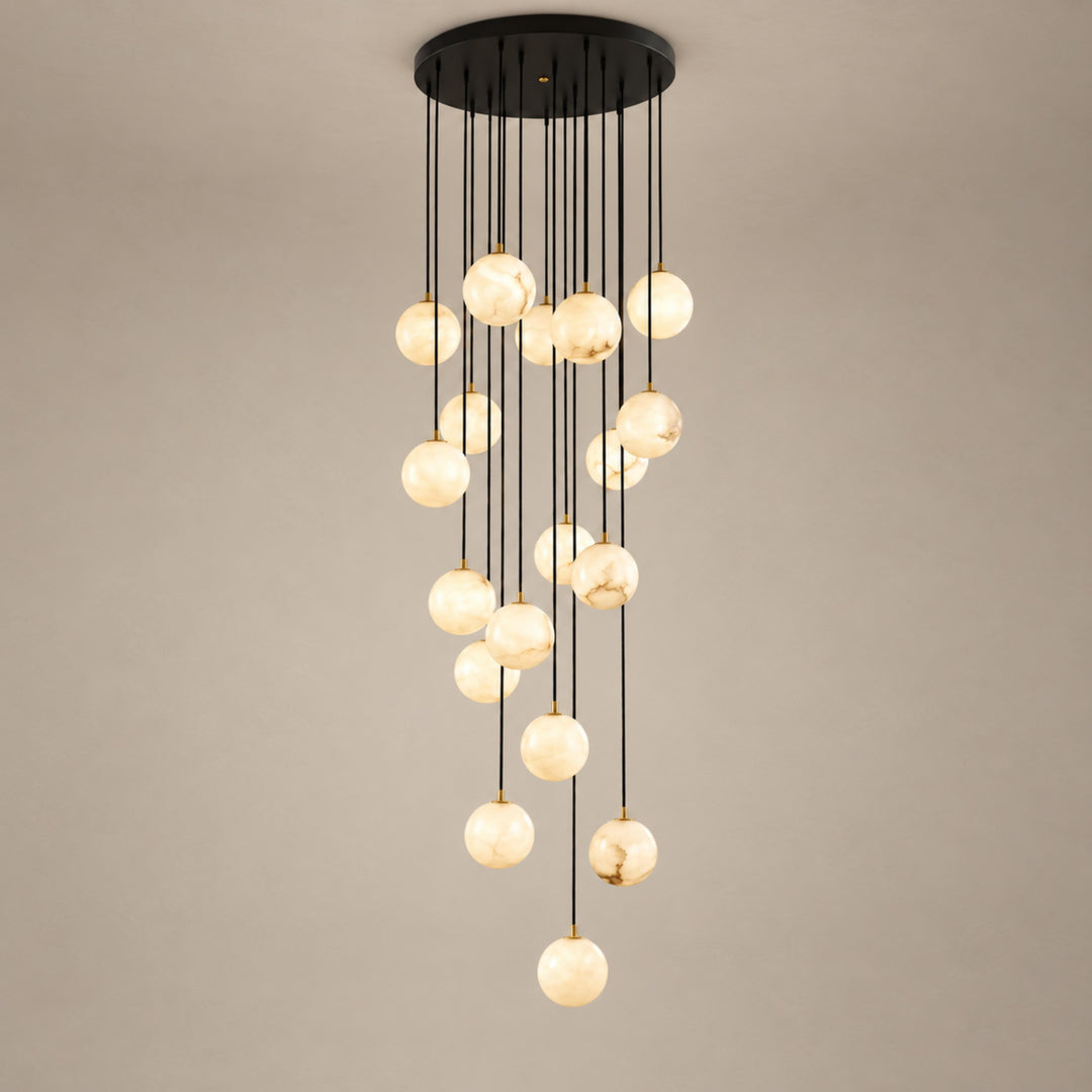 Modern Cluster Chandelier Light Wall Mounted Alabaster Glass LED Dimmable Fixture