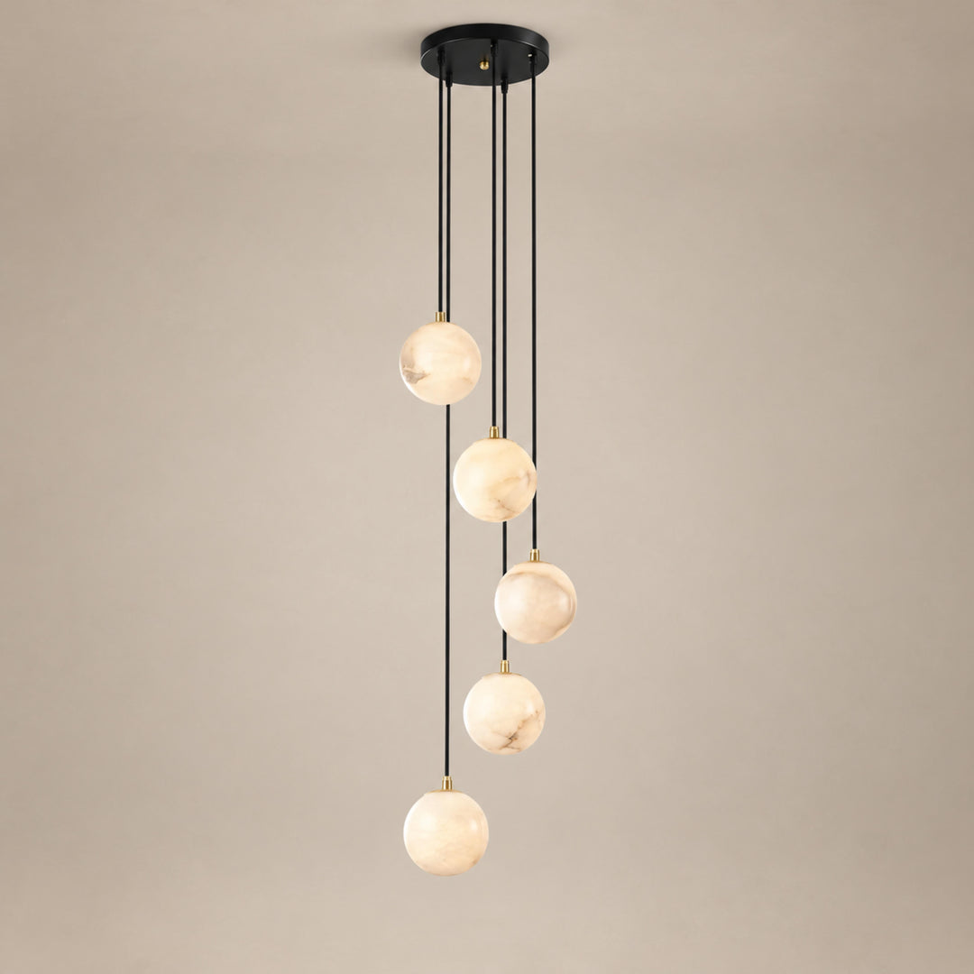 Modern Cluster Chandelier Light Wall Mounted Alabaster Glass LED Dimmable Fixture