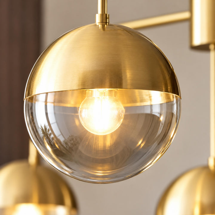 Modern Industrial Ceiling Light Flush Mount Glass and Metal Adjustable LED Compatible 40W