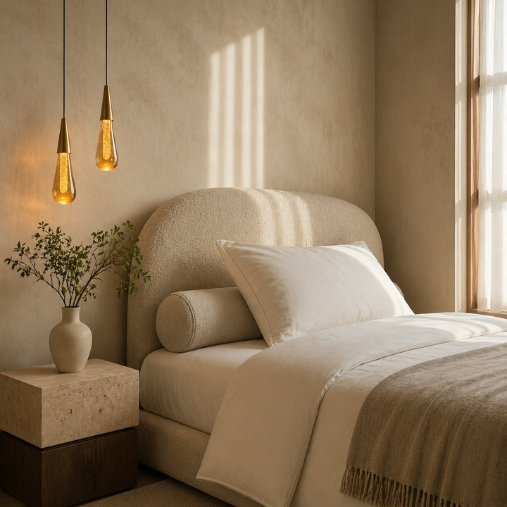 Modern Adjustable Pendant Light Hanging Chrome-Plated Iron and Crystal LED Fixture