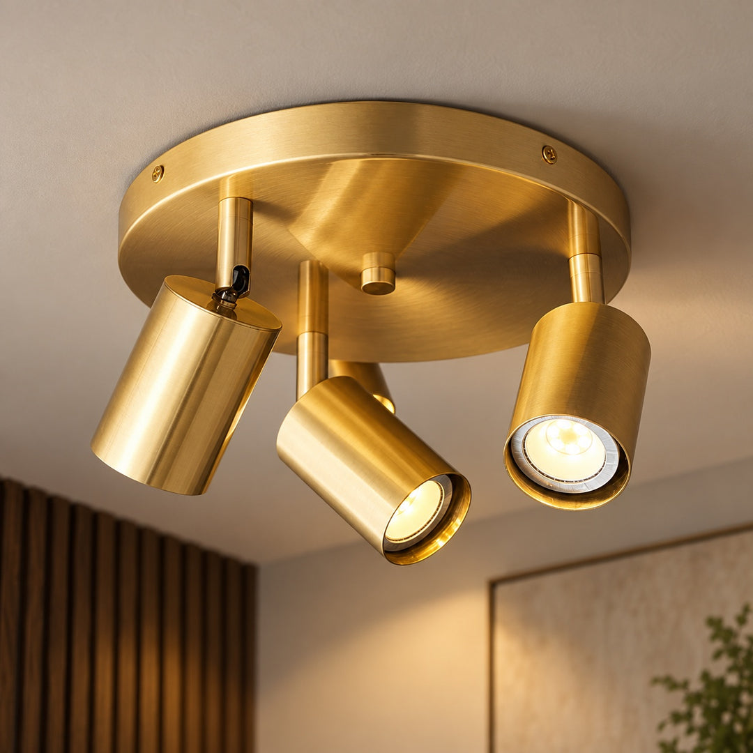 Modern Flush Mount Ceiling Light Metal LED 12 Inch Diameter 800 Lumens Warm White