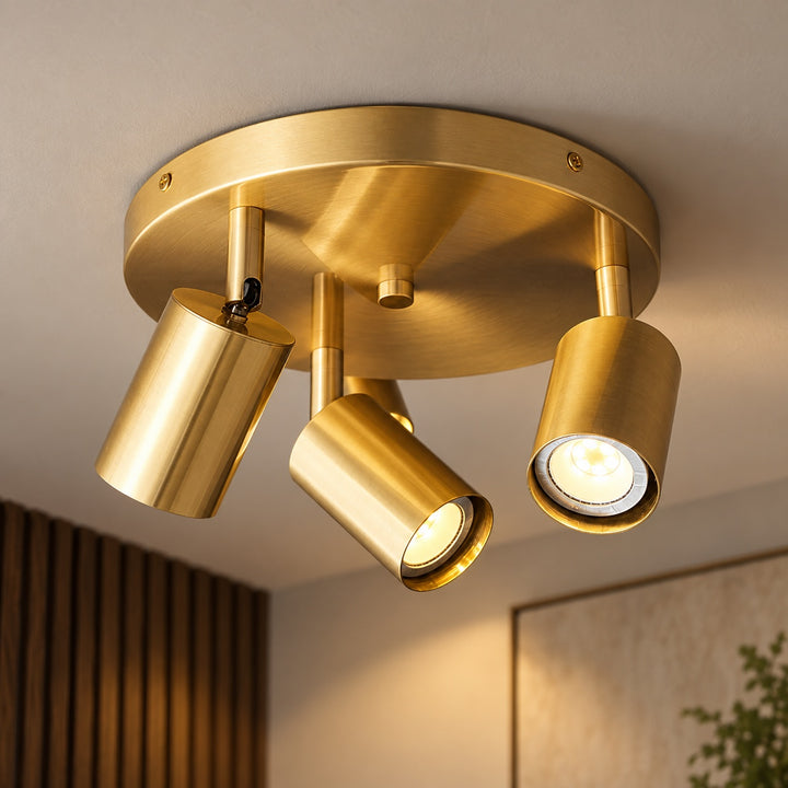 Modern Flush Mount Ceiling Light Metal LED 12 Inch Diameter 800 Lumens Warm White