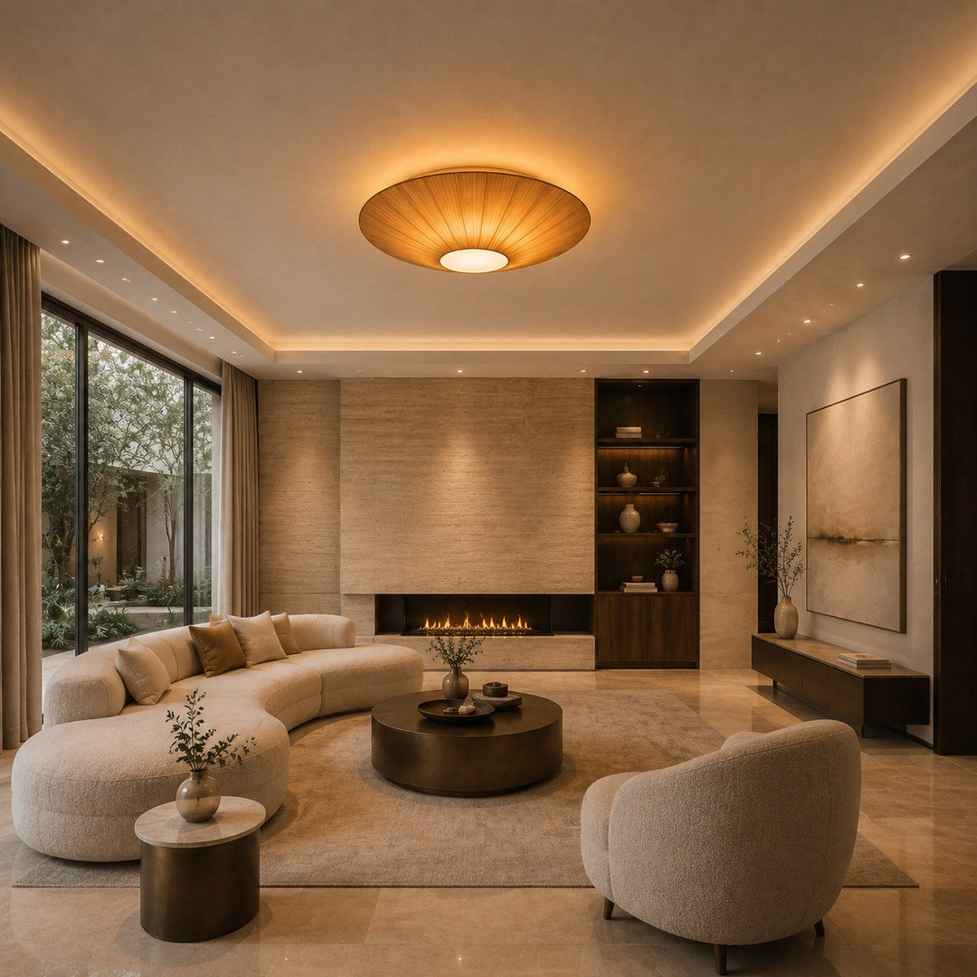 Modern Flush Mount Ceiling Light Metal LED Fixture with Adjustable Brightness for Home Decor