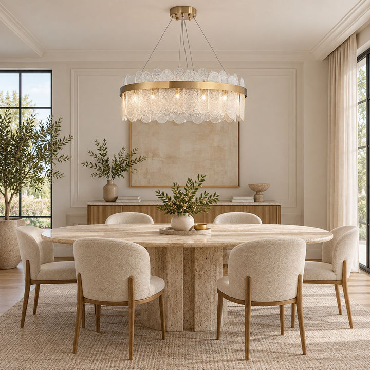Modern Chandelier Light Adjustable Hanging Metal Frame with Clear Glass 14 Light Source G9 LED Compatible