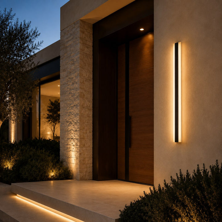 Modern Outdoor Wall Light Black Metal Wall Mounted LED Weatherproof Adjustable