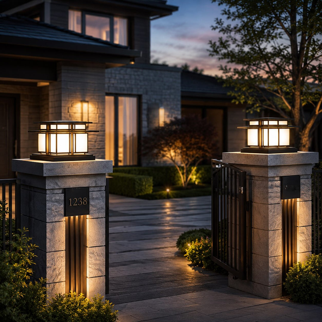 Modern Outdoor Wall Light Waterproof Metal Acrylic Adjustable LED for Gardens and Pathways