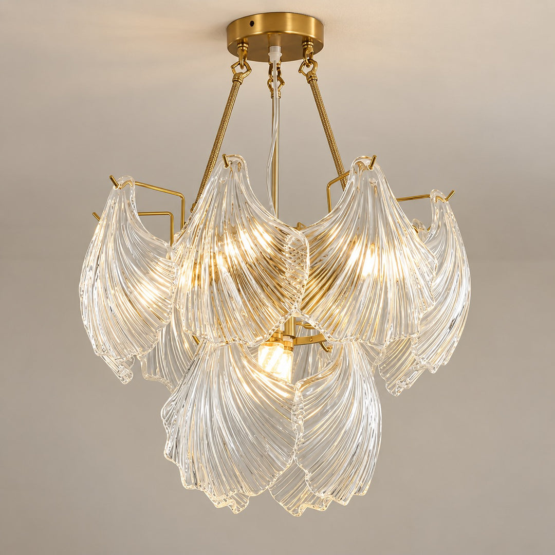 Modern Adjustable Ceiling Light Clear Glass LED Flush Mount Fixture 12 Inch Diameter