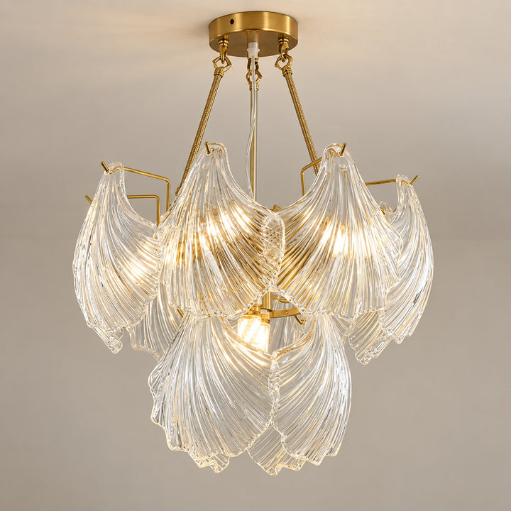 Modern Adjustable Ceiling Light Clear Glass LED Flush Mount Fixture 12 Inch Diameter