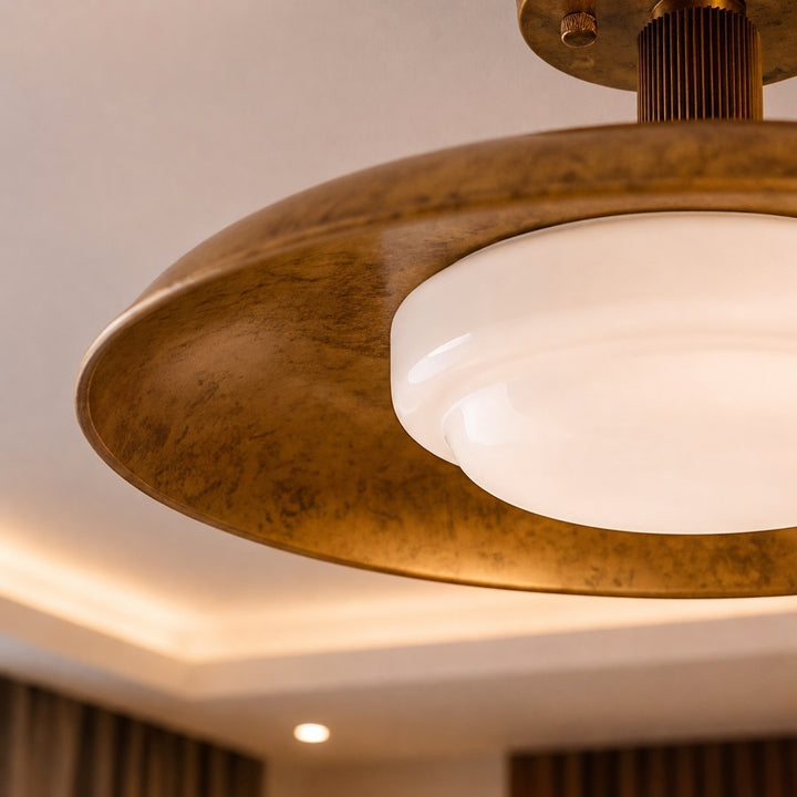 Modern Flush Mount Ceiling Light Fixture Metal Adjustable LED 12 Inch Diameter