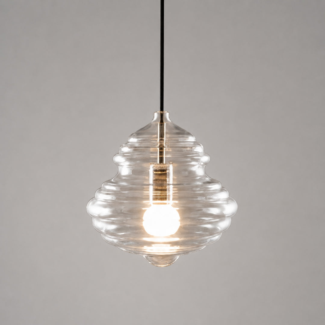 Modern Glass Pendant Light Adjustable Hanging LED Fixture for Kitchen Lighting