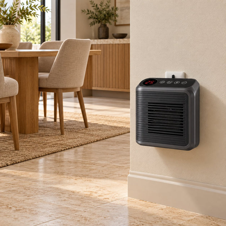 Electric Wall Heater Wall Mounted Design with Adjustable Thermostat and Timer 800W for Efficient Heating