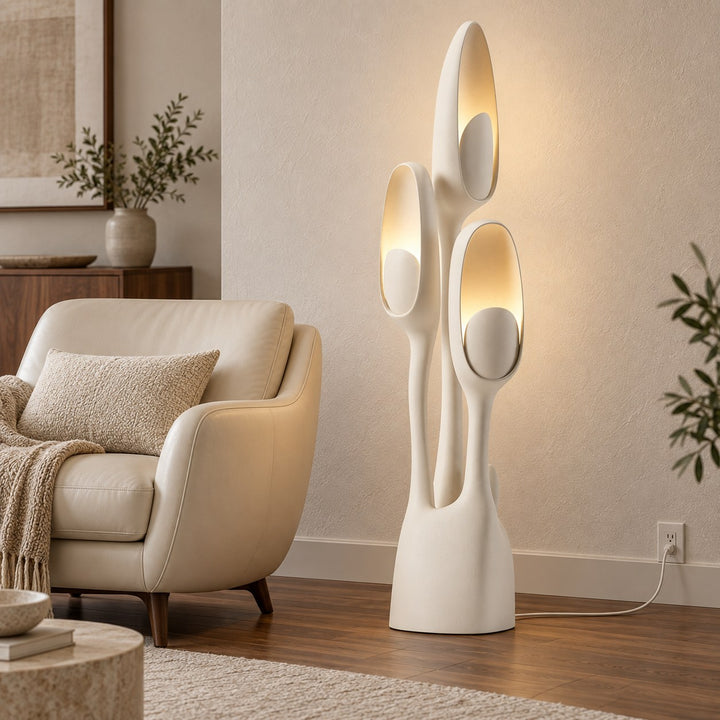 Modern Floor Lamp Adjustable LED Light Metal and Fiberglass for Indoor Use
