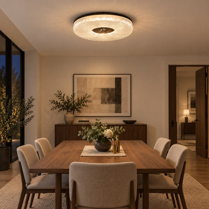 Modern LED Flush Mount Ceiling Light Aluminum Dimmable 12 Inch Diameter Energy Efficient Fixture