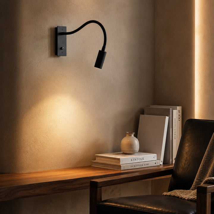 Industrial Wall Light Adjustable Gooseneck Aluminum Integrated LED Task Lamp 3000K Warm White