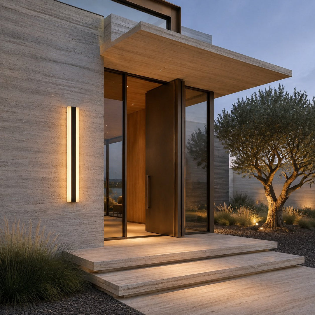 Modern Outdoor Wall Light Black Metal Wall Mounted LED Weatherproof Adjustable