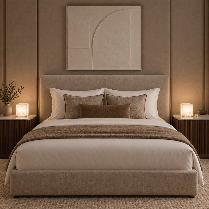 Modern Alabaster Table Lamp Cube Design LED Light for Bedroom or Desk Use
