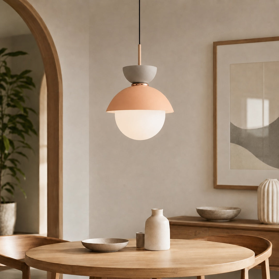 Scandinavian Pendant Lighting Adjustable Hanging Glass Shades Iron Frame Indoor Use