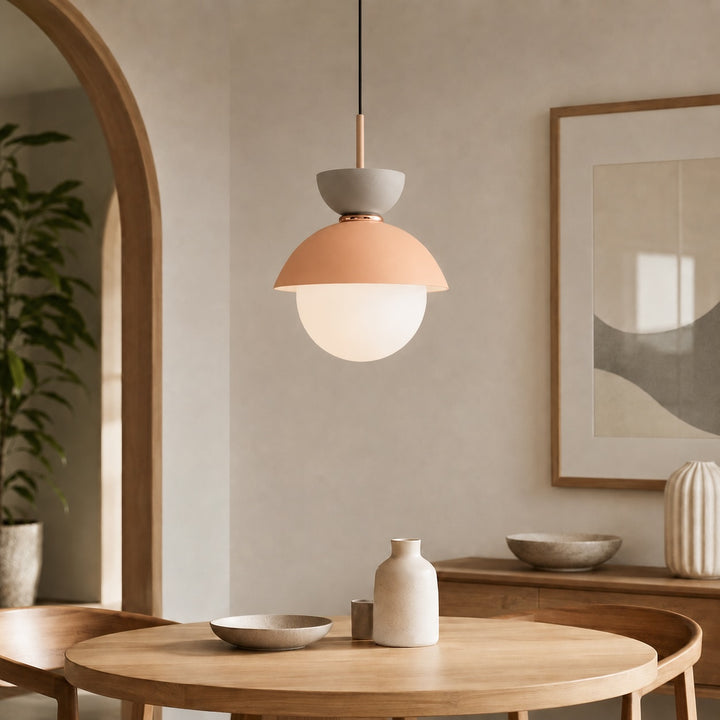Scandinavian Pendant Lighting Adjustable Hanging Glass Shades Iron Frame Indoor Use
