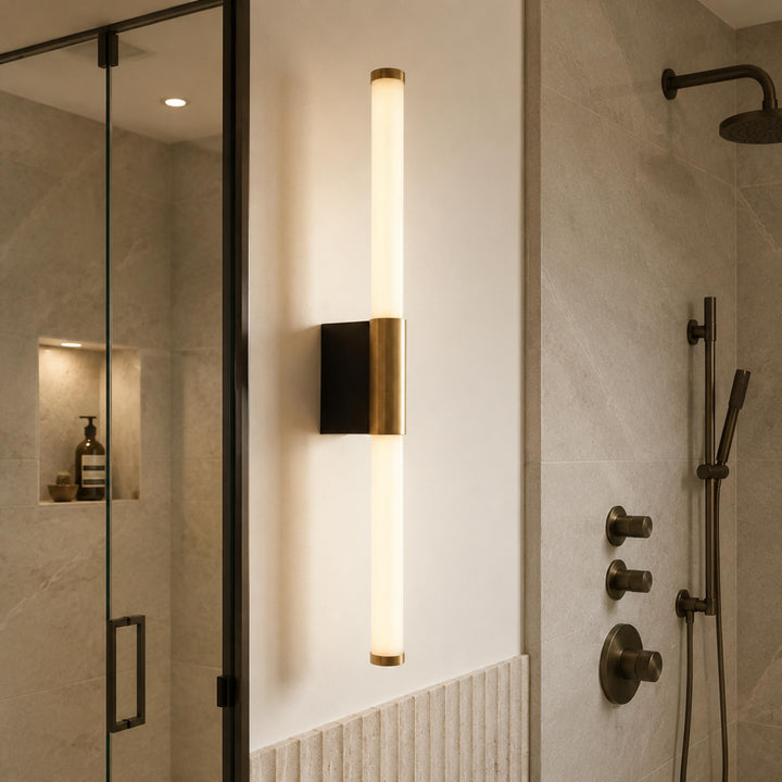 Modern Bathroom Wall Light Linear Fixture Iron PC Adjustable Illumination for Enhanced Visibility