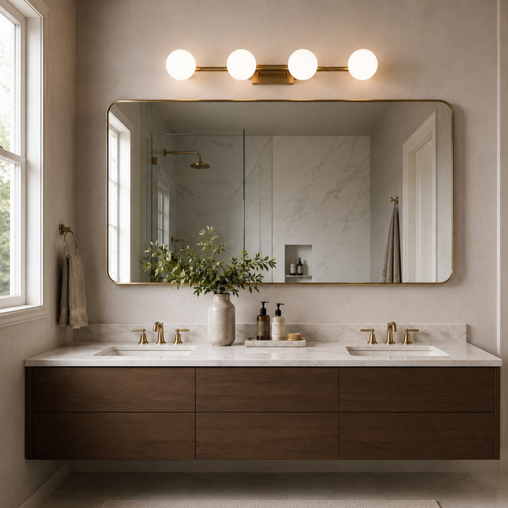 Modern LED Bathroom Vanity Light Bar Wall Mounted Copper with Adjustable Color Temperature