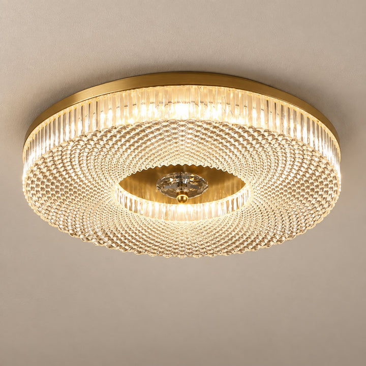 Modern LED Flush Mount Ceiling Light Aluminum Dimmable 12 Inch Diameter Energy Efficient Fixture