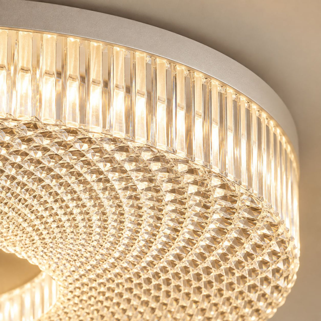 Modern LED Flush Mount Ceiling Light Aluminum Dimmable 12 Inch Diameter Energy Efficient Fixture