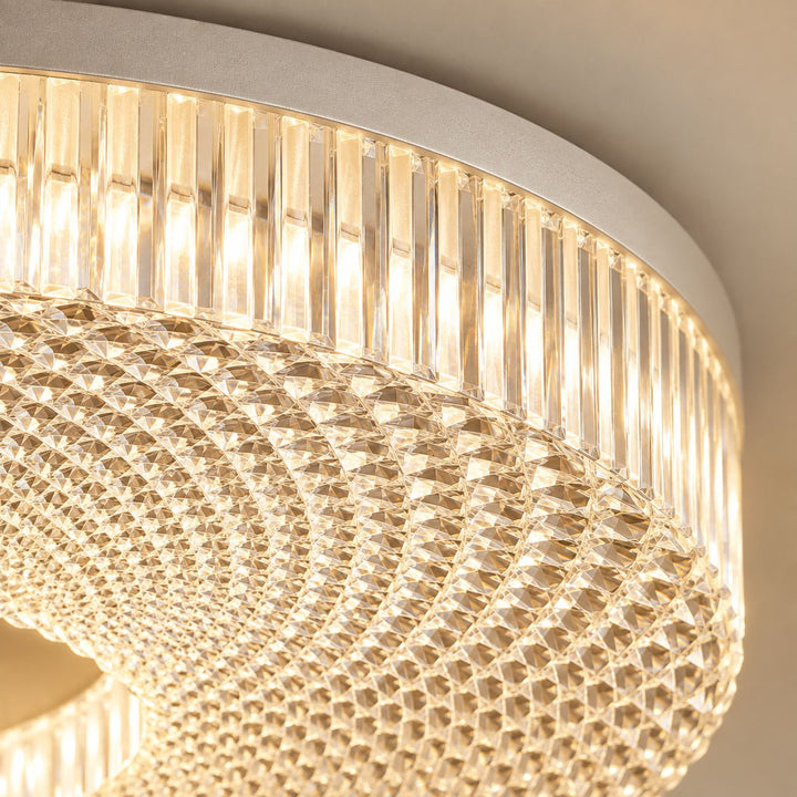 Modern LED Flush Mount Ceiling Light Aluminum Dimmable 12 Inch Diameter Energy Efficient Fixture