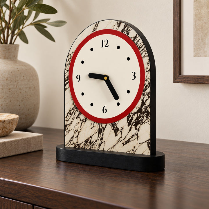 Modern Minimalist Desk Clock Silent Mechanism PVC Compact Design for Home Office Decor