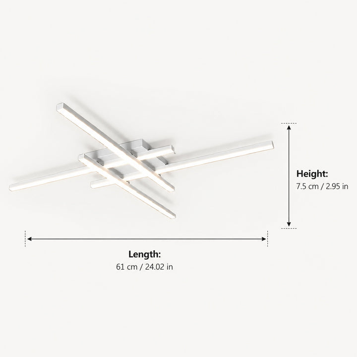 Modern Minimalist Ceiling Light Long Strip LED Adjustable Color Temperature Iron Acrylic