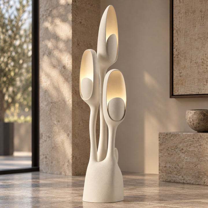 Modern Floor Lamp Adjustable LED Light Metal and Fiberglass for Indoor Use