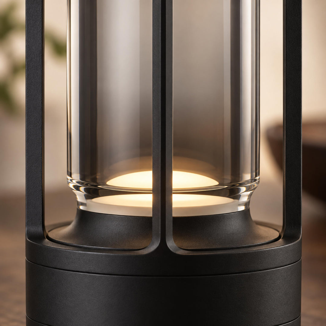 Modern Cordless Table Lamp with Crystal Shade Aluminum Alloy Base USB Charging LED Light