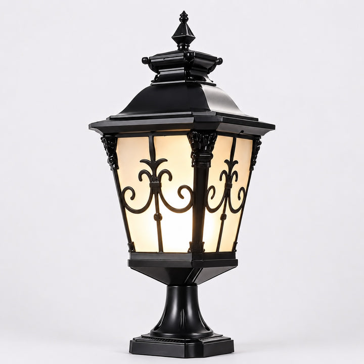 Solar Outdoor Garden Light Modern Fence Post Fixture Die Cast Aluminum LED Warm White