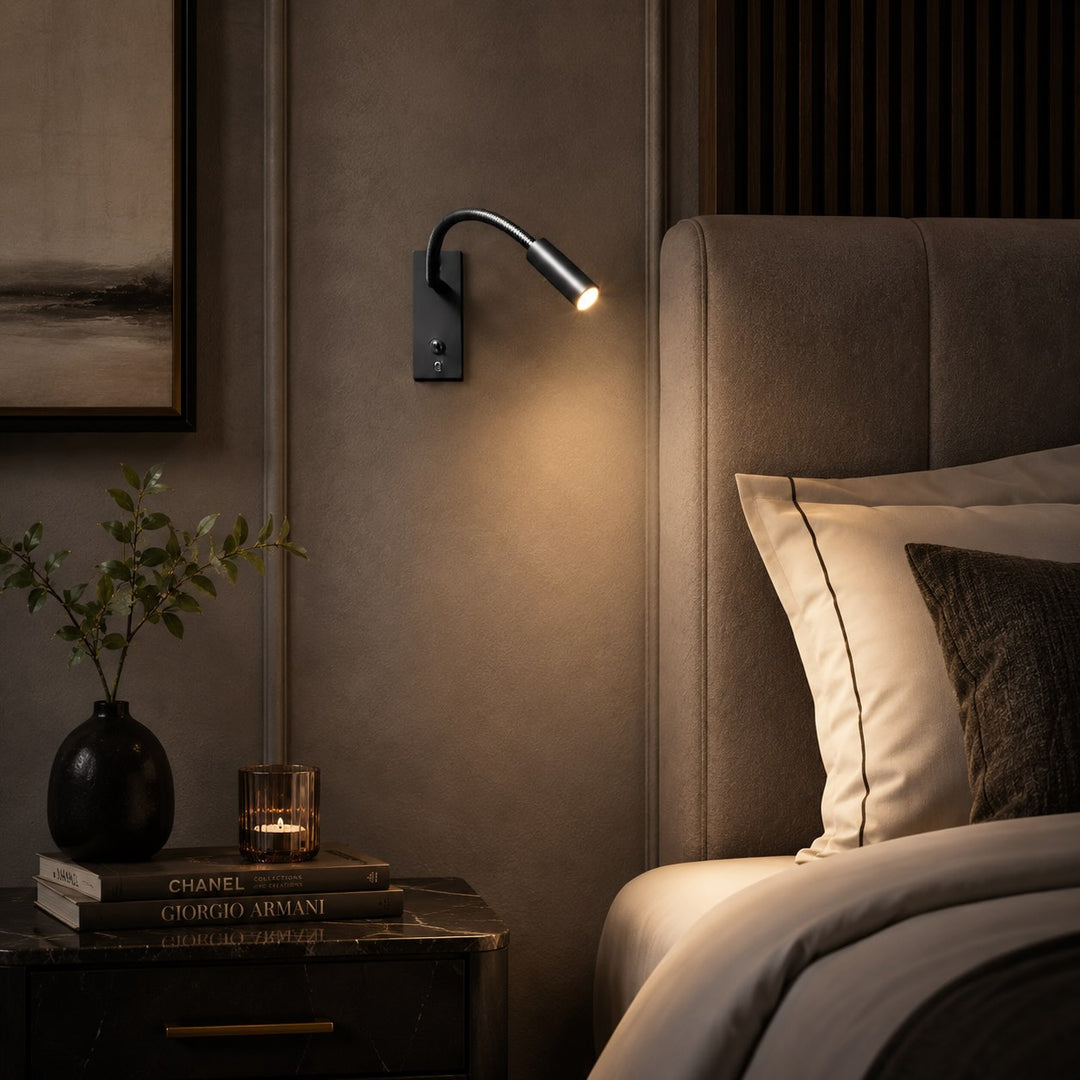 Industrial Wall Light Adjustable Gooseneck Aluminum Integrated LED Task Lamp 3000K Warm White