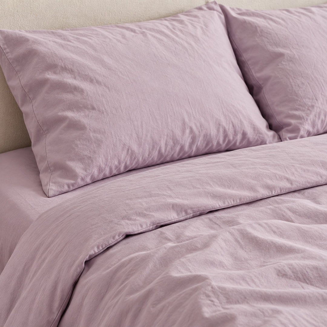 Pastel Cotton Bed Sheet Lightweight Breathable Soft Fabric for Comfortable Sleep